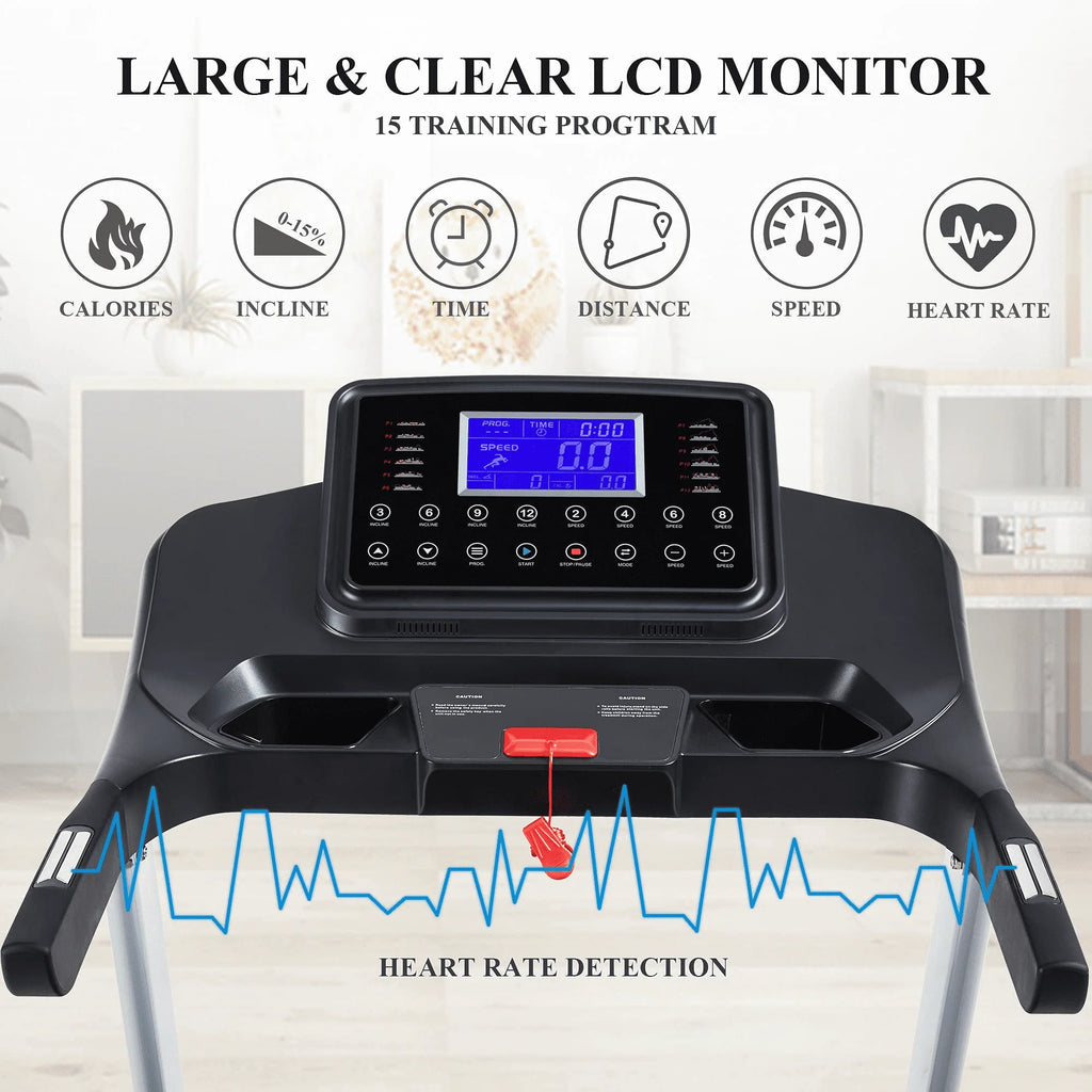 Folding Treadmill with 15% Electric Incline Y61454
