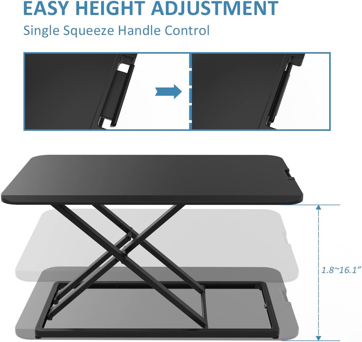 Compact Standing Desk Converter with Handle U6337