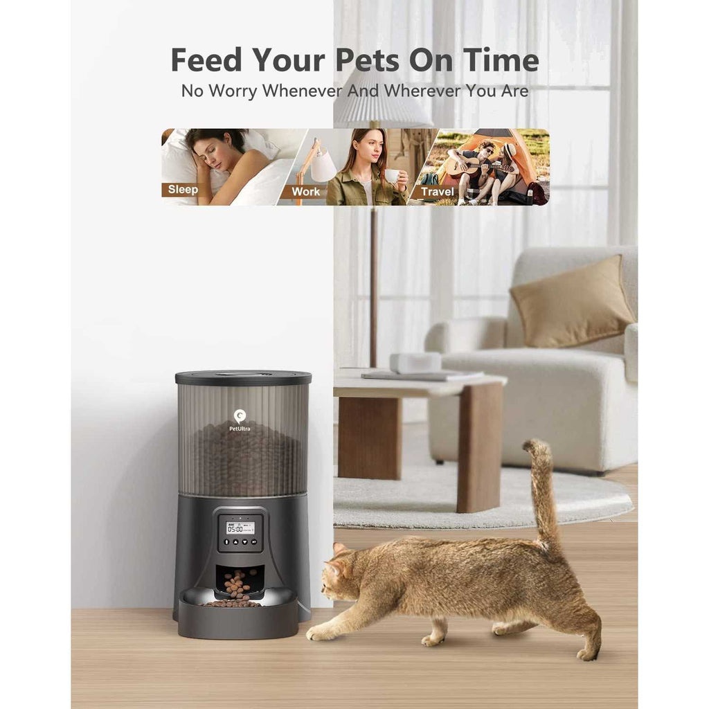 Automatic Cat Feeders 4L Programmable Control 1-4 Meals Dry Food Dispenser N66688