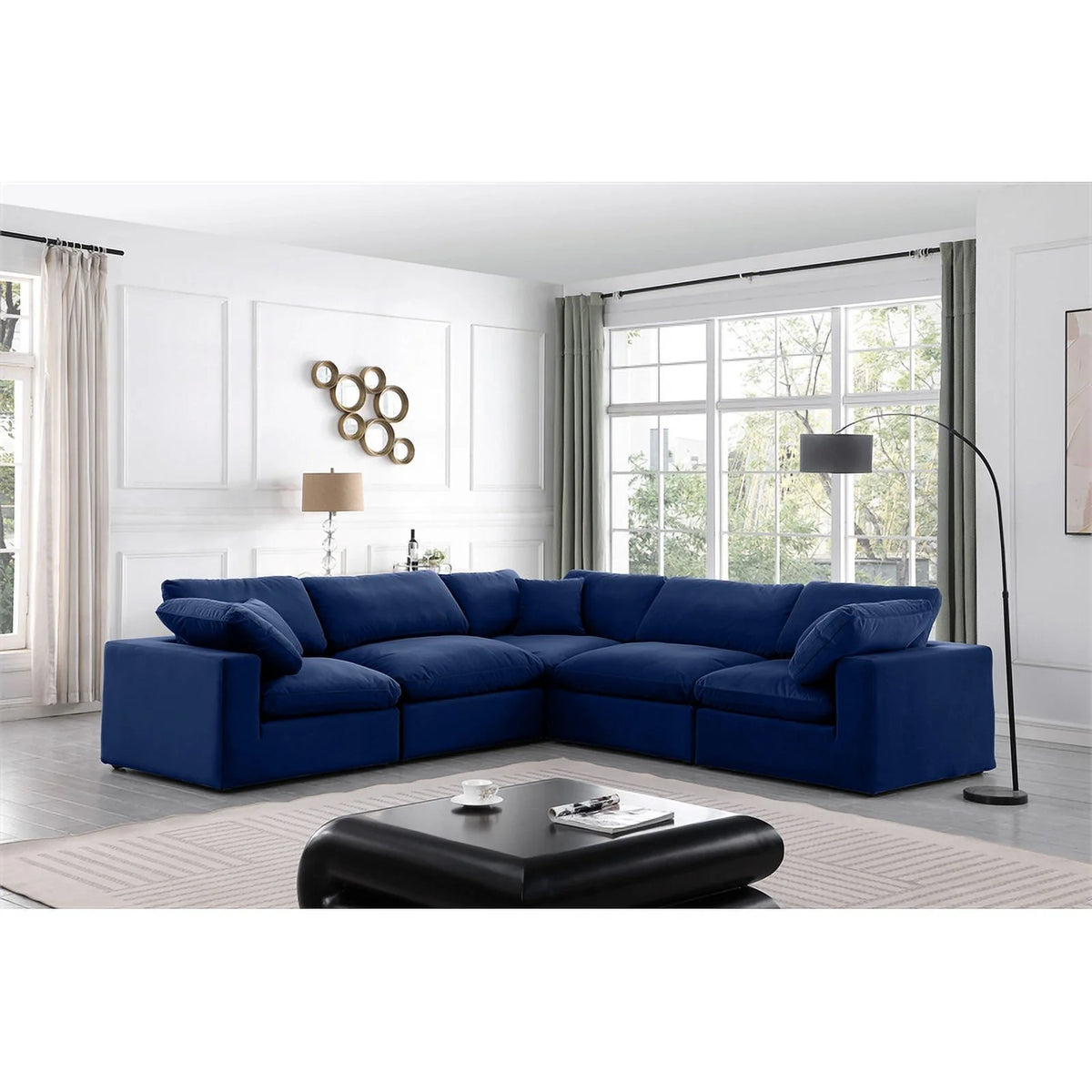 Navy Velvet Modular Sectional N92321