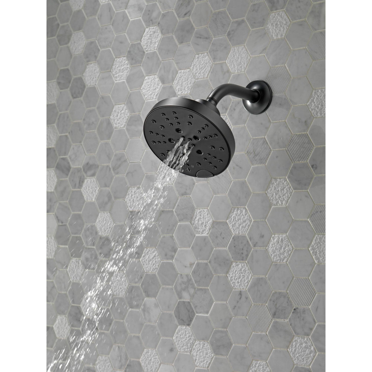 Matte Black 5-Setting Raincan Shower Head B61329