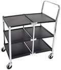 Black 3 Shelf Collapsible Metal Utility Cart Z428153