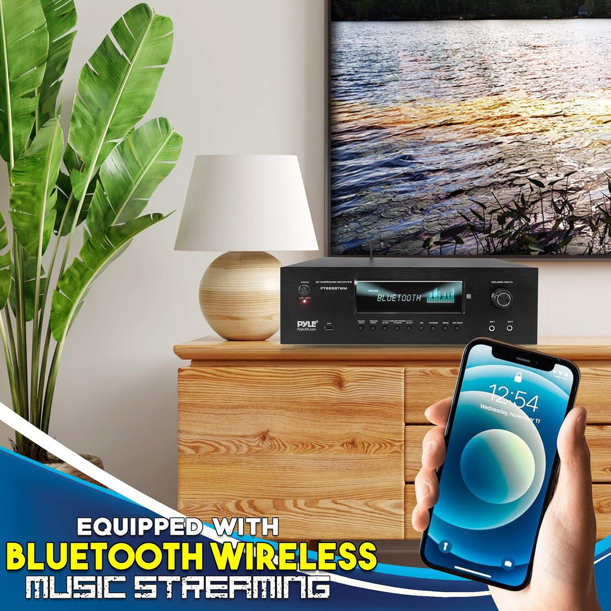 1000W Bluetooth Stereo Amplifier with 2 UHF Wireless Microphone K375