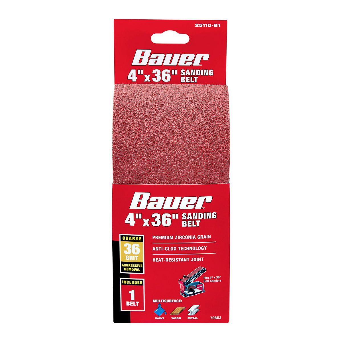4 in. x 36 in. 36-Grit Zirconia Alumina Sanding Belt Y8184