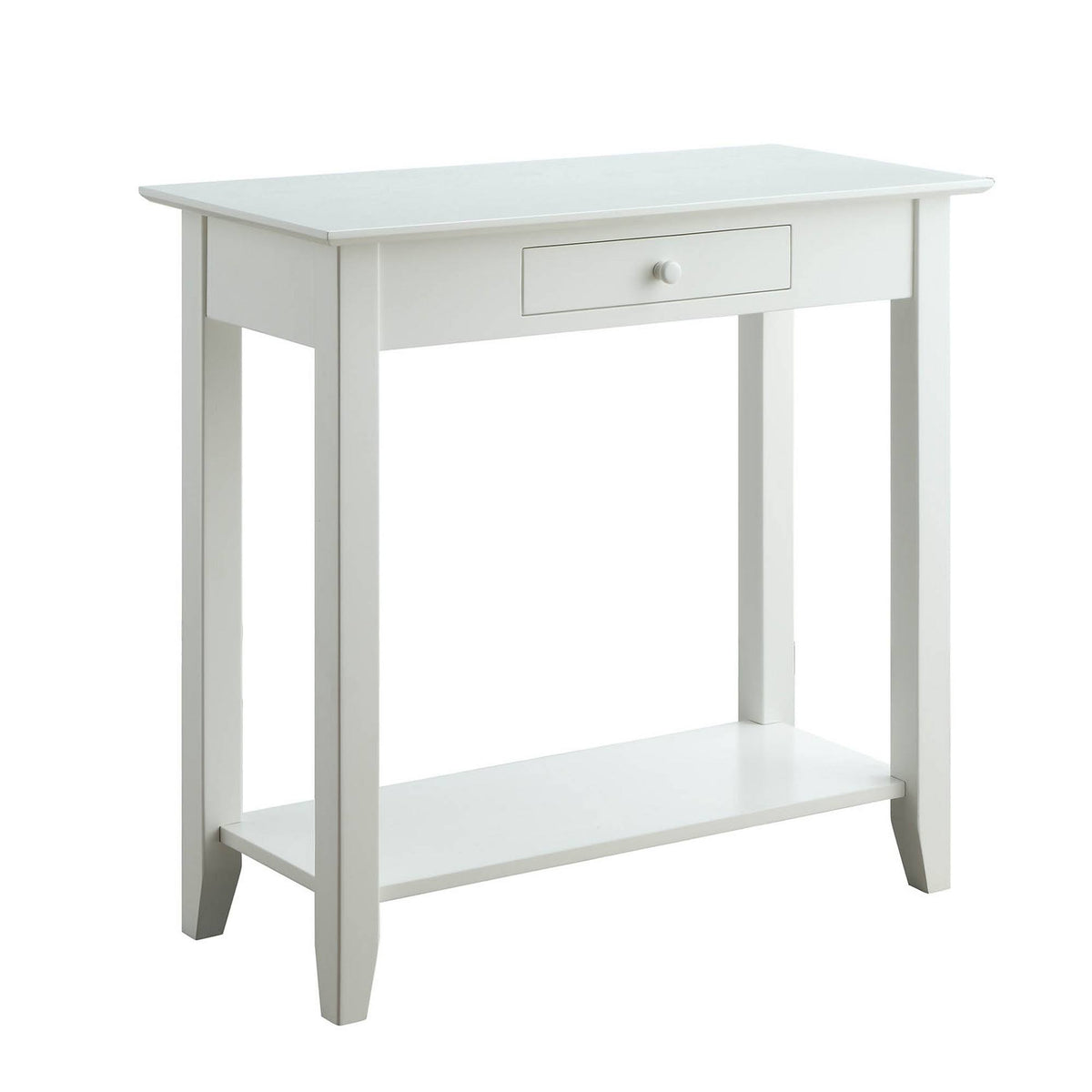 White Hall Table with Drawer/Shelf B46635