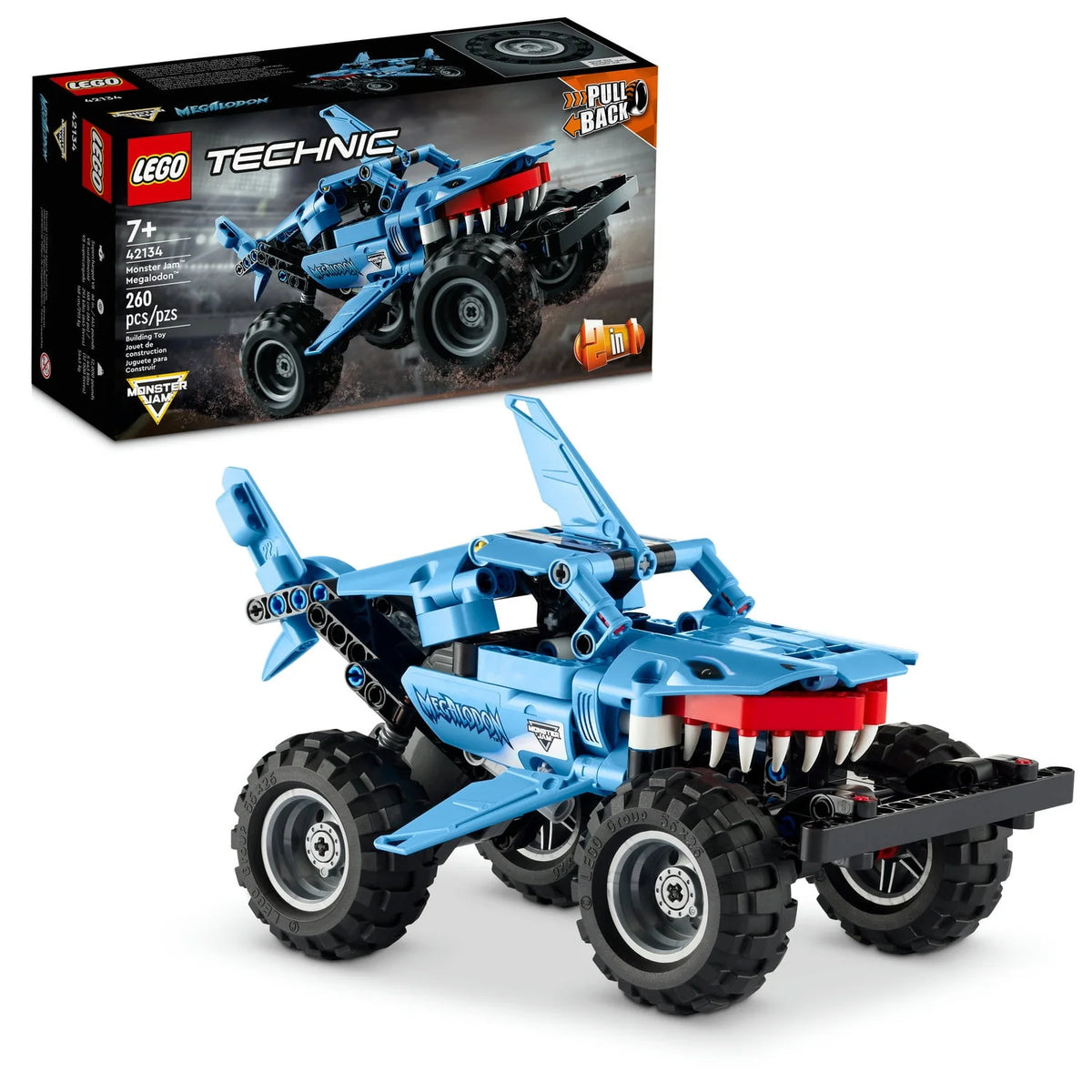 Pull Back Shark Truck to Car Toy 2 in 1 D431106