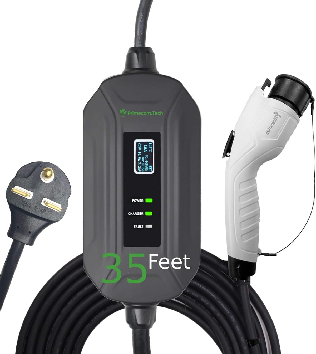 Portable Level 2 Electric Vehicle Charger, 16Amp, 50 Feet P8021