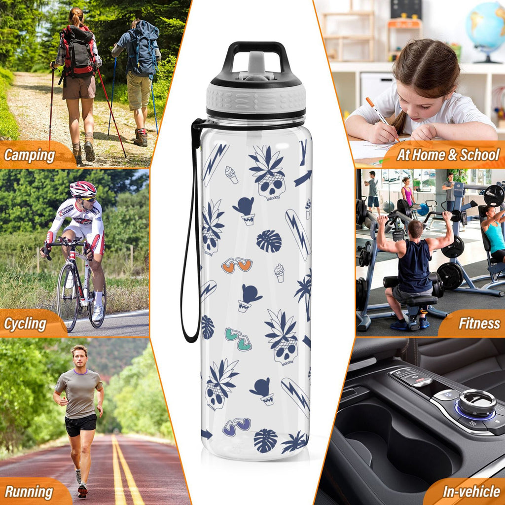Clear 32oz Tritan Water Bottle with Straw K934471
