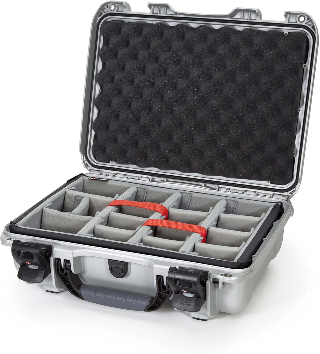 Black Waterproof Hard Case with Padded Dividers and TSA Approved Travel Lock Latches F572