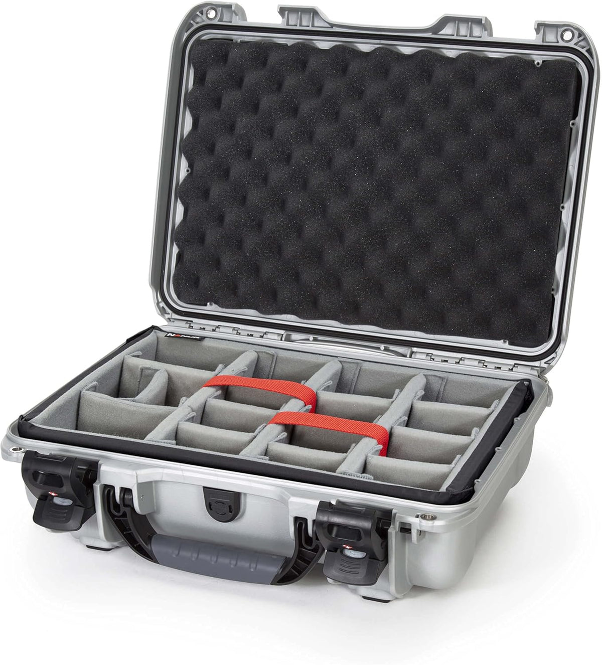 Black Waterproof Hard Case with Padded Dividers and TSA Approved Travel Lock Latches F572