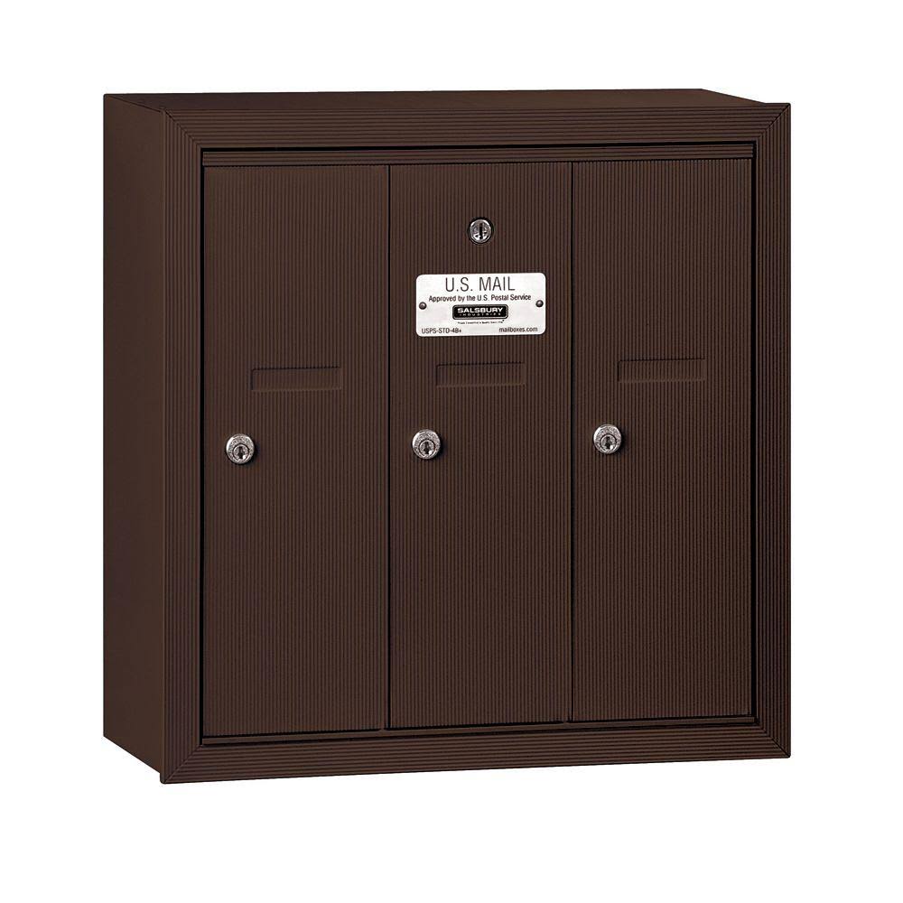 Bronze 3 Door Vertical Mailbox O97090