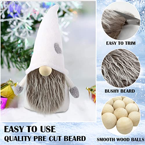 20 Pieces Christmas Gnome Beards Pre-Cut Faux Fur E937