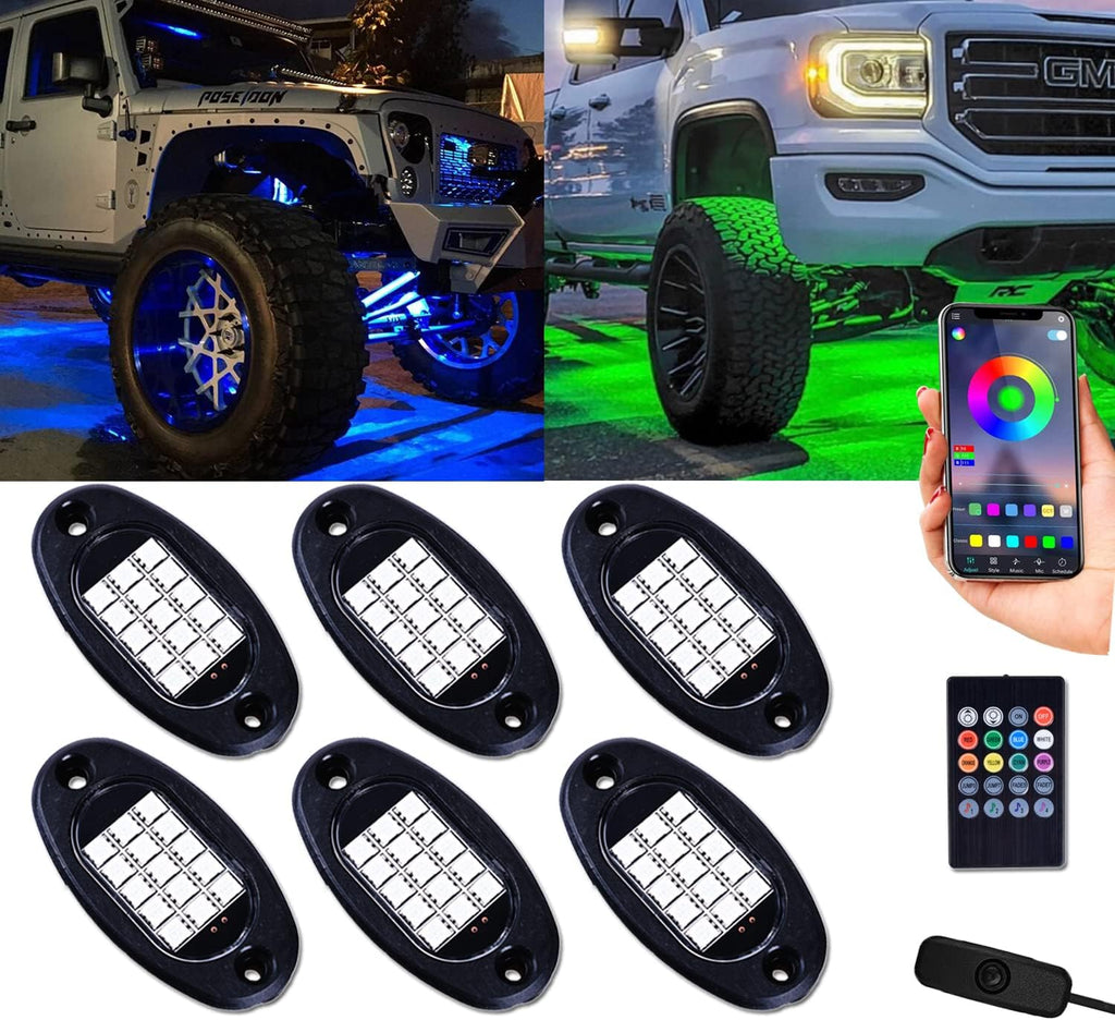 RGB LED Rock Lights Kit 10 Pods Multicolor Pack of 2 X953