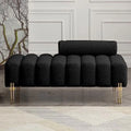 53.2" Modern Loveseat Sofa Couch Upholstered Accent Sofa with Golden Legs and Adjustable Backrest Small Teddy Fleece Couches M771