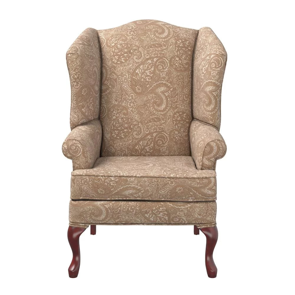 Cream Chenille Wingback Accent Chair T366731