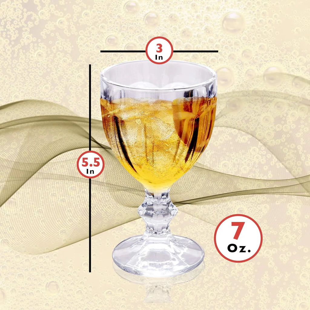 Belgian Style Stemmed Glasses Set Of 6 V432346