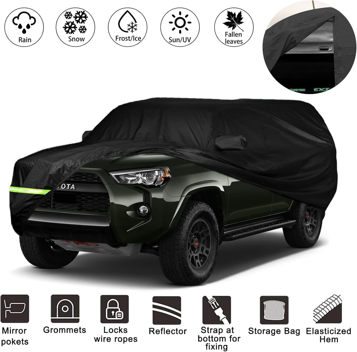 Waterproof Car Covers for Chevy Camaro, 190T, Black, Pack of 2 P3672