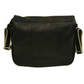 Black Leather Expandable Messenger Bag Z660