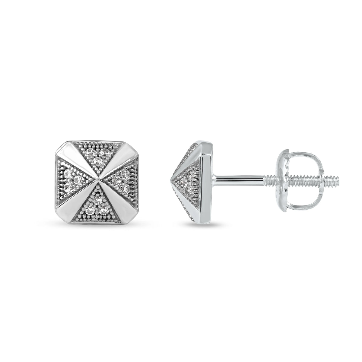 S925 Sterling Silver Diamond Stud Earrings U5349