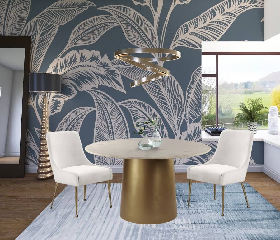 Cream Velvet Dining Chair Set of 2 C7922