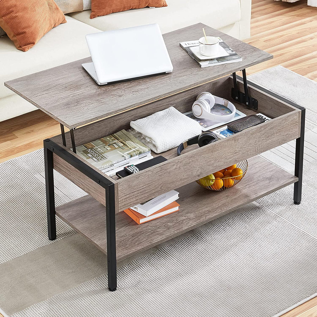 41 in Lift Top Coffee Table with Hidden Storage Compartment M66652