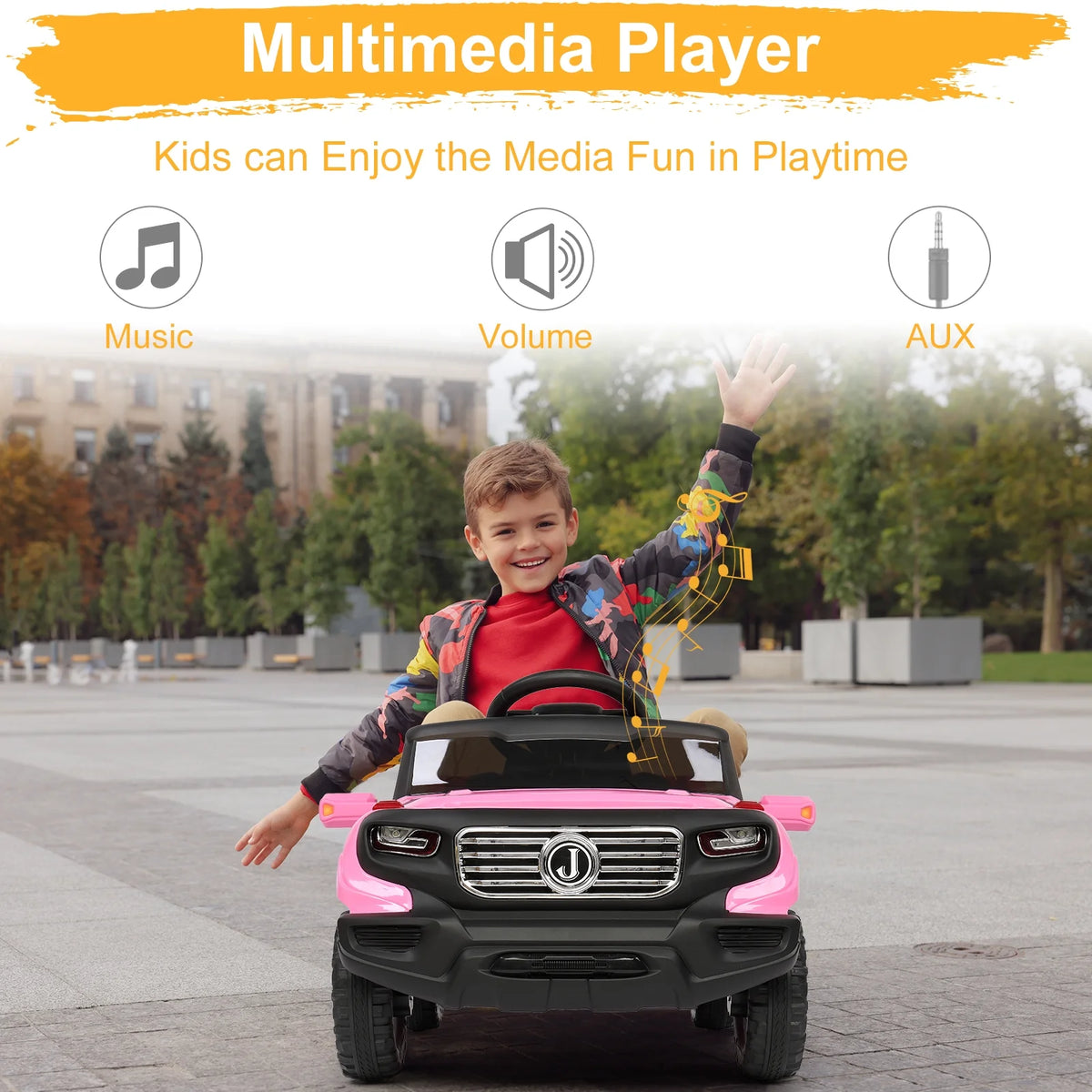 Pink Kids Ride on Car Electric Truck with Remote Control P864334