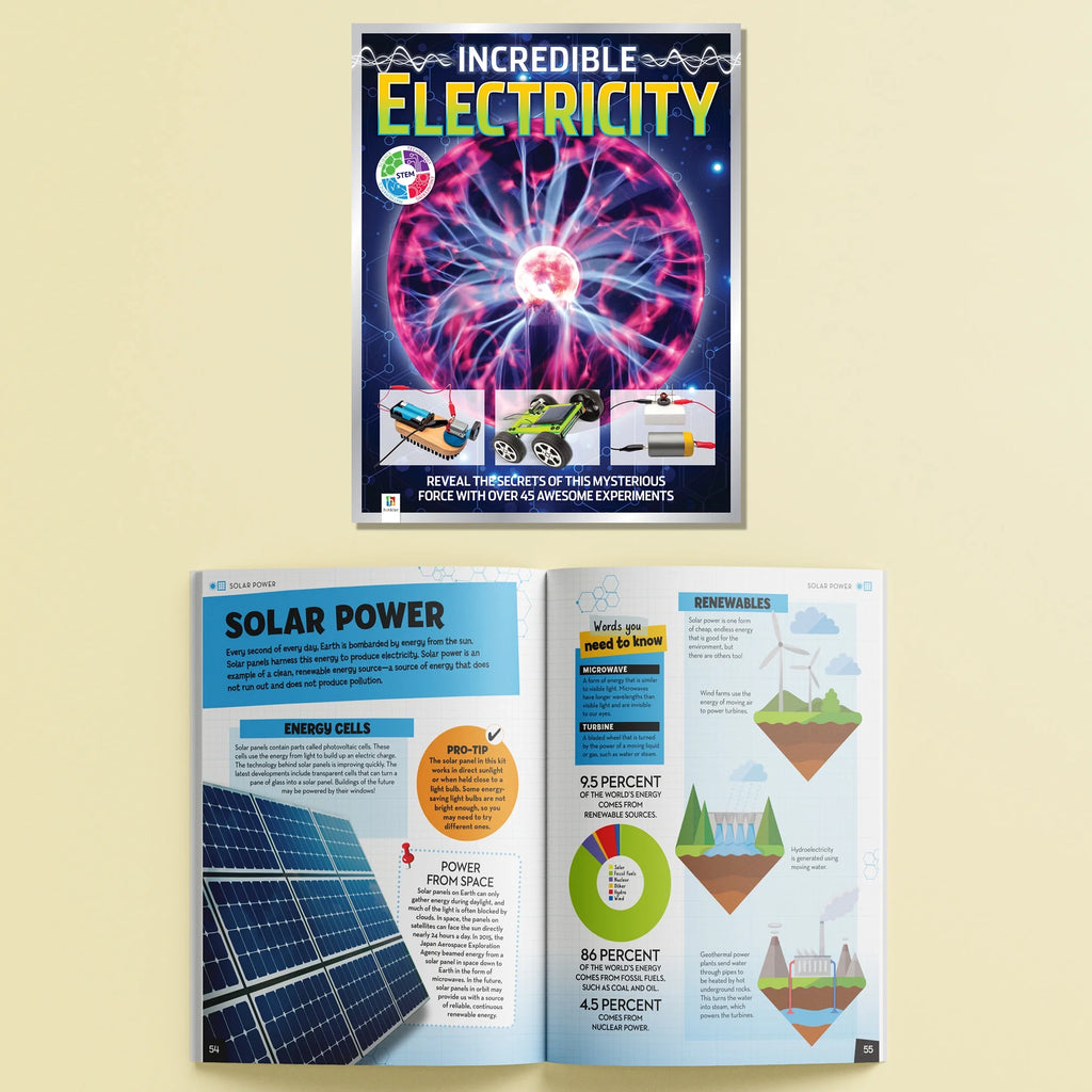 Incredible Electricity Book & Science Educational Kit, 53-Pieces, 64-Page Book Z25558