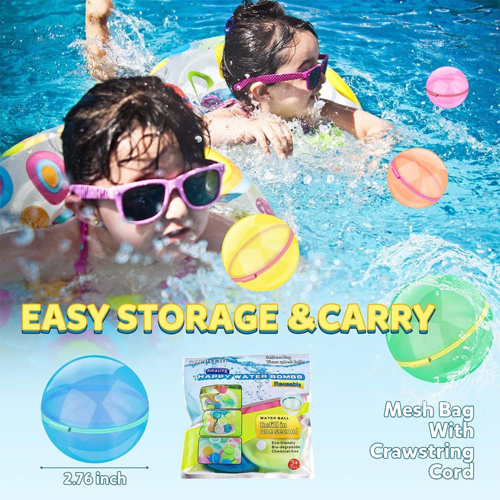 8 Pack Reusable Self Sealing Water Balloons V7416