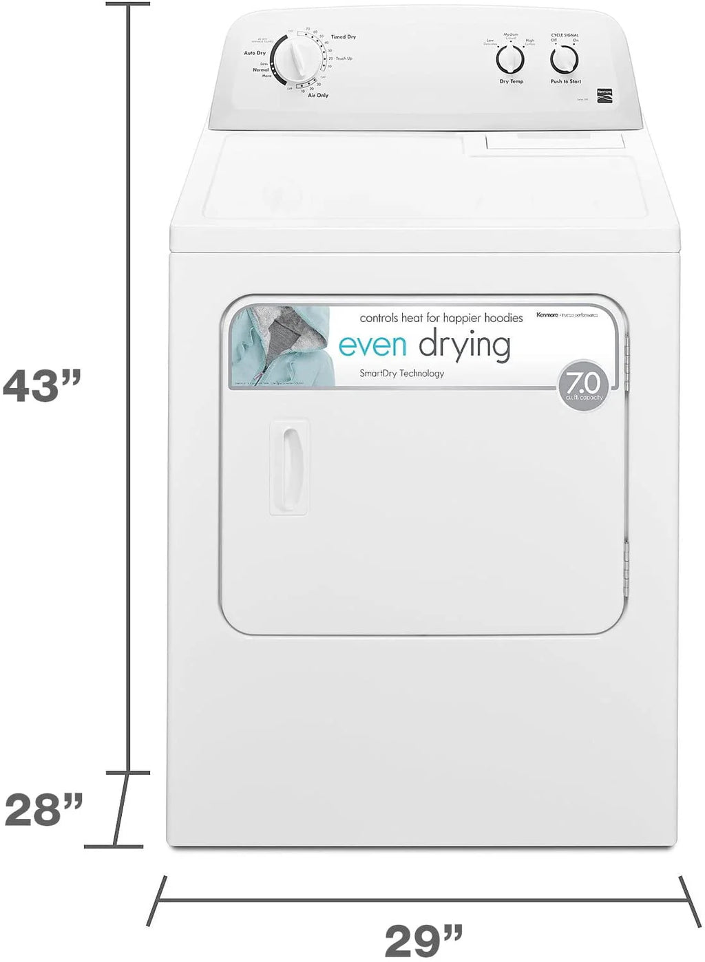 White 7 Cu. ft. Electric Dryer V127