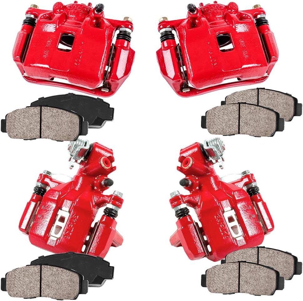 Brake Kit with Red Calipers and Ceramic Pads W668