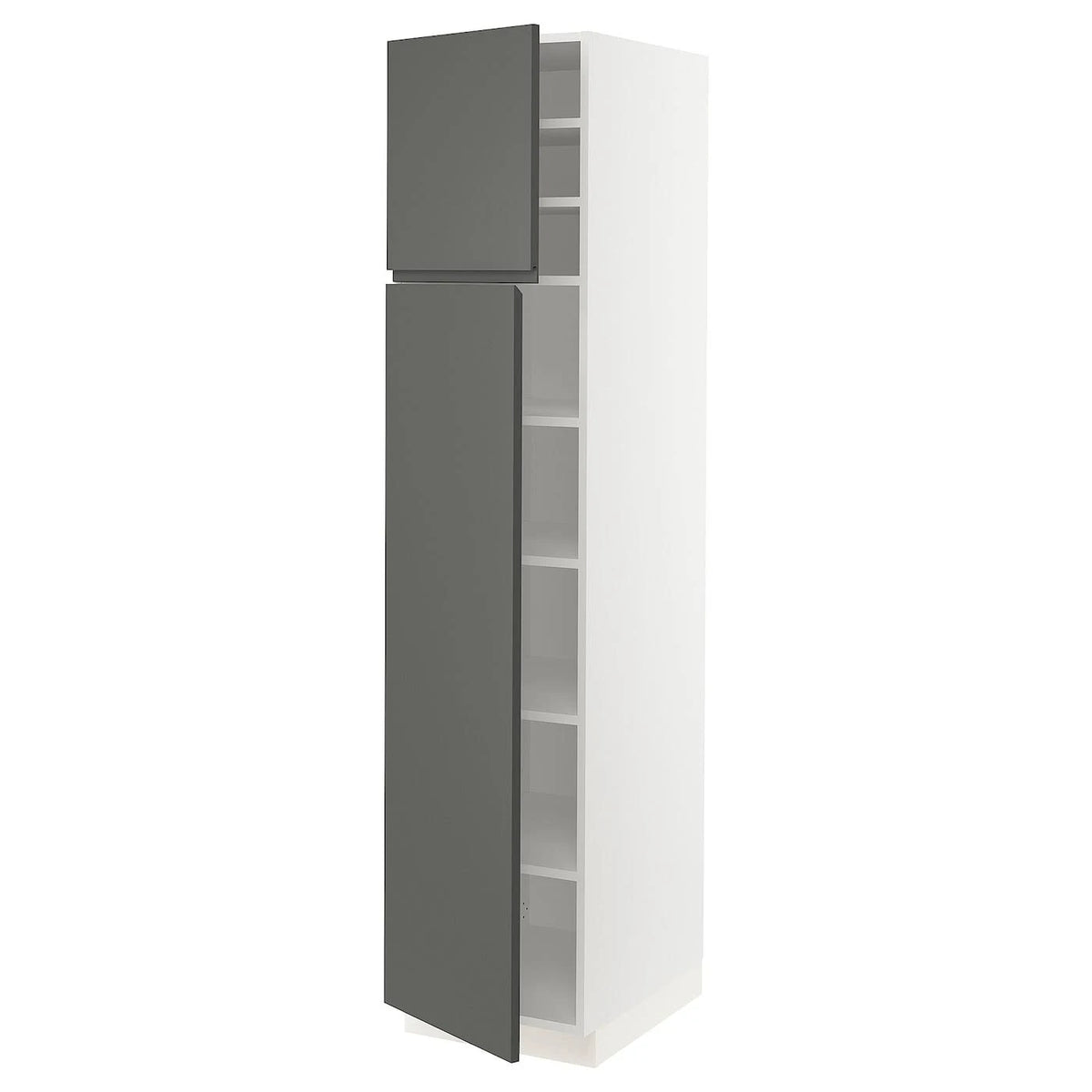 White High Cabinet with Shelves and 2 Doors J655699