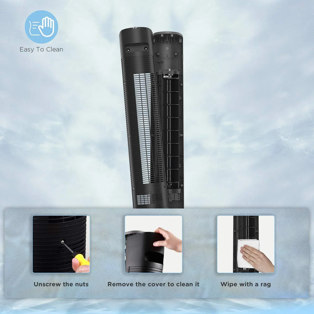 40 Oscillating Tower Fan with Remote, Black P319745