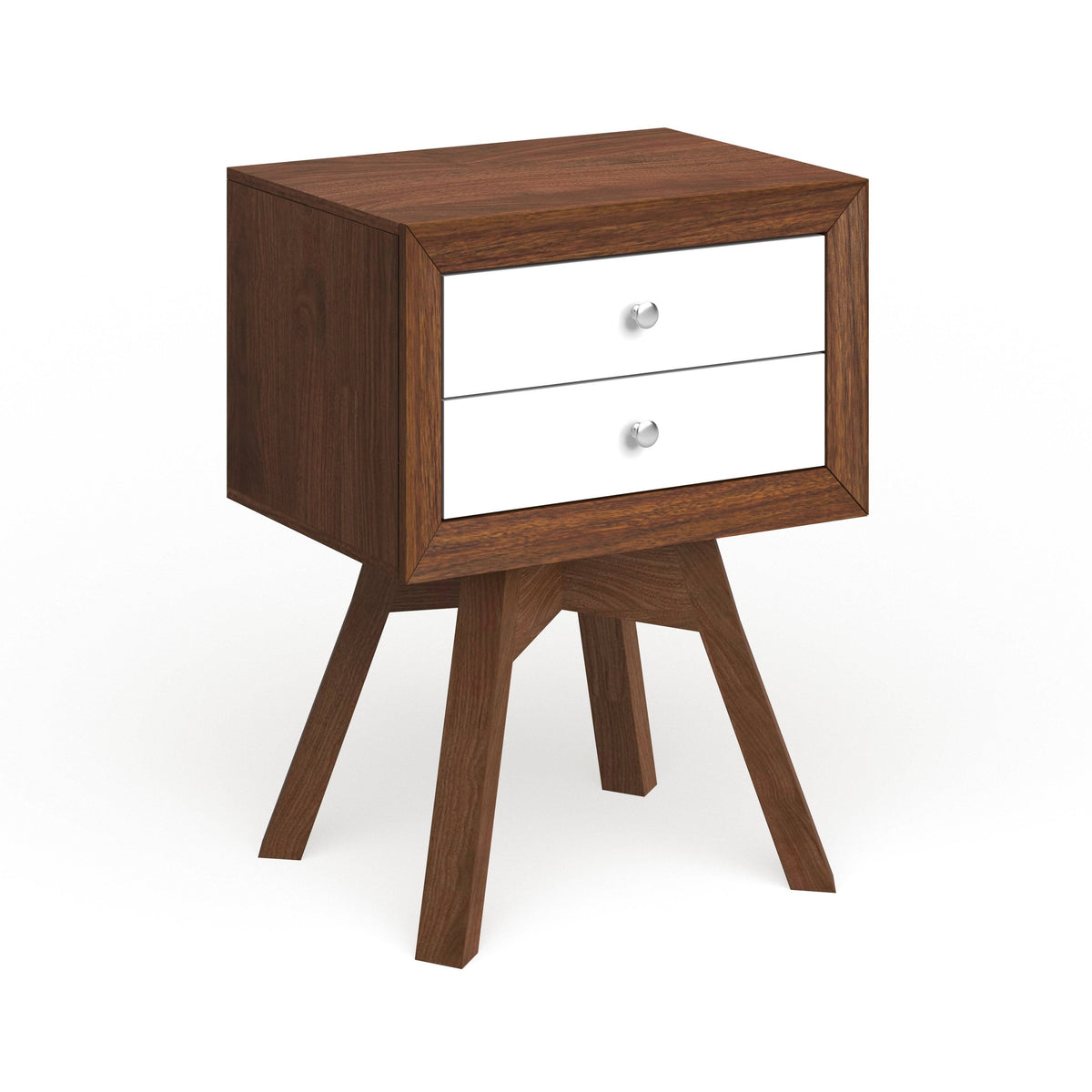 Walnut and White Two-Tone Nightstand S98603