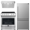 30 Electric Range, Range Hood and Refrigerator in Stainless Steel E49950