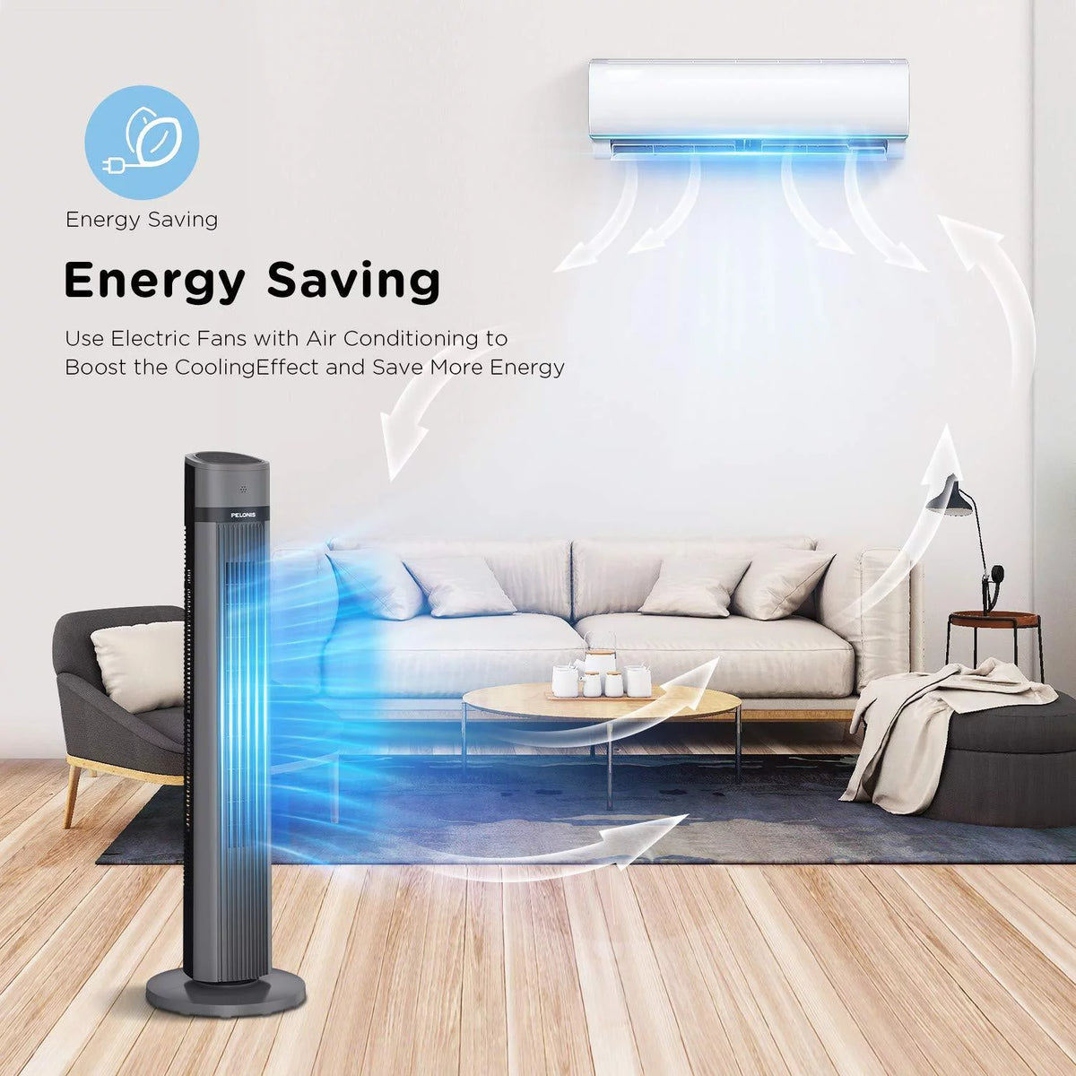 40 Oscillating Tower Fan with Remote, Black P319745