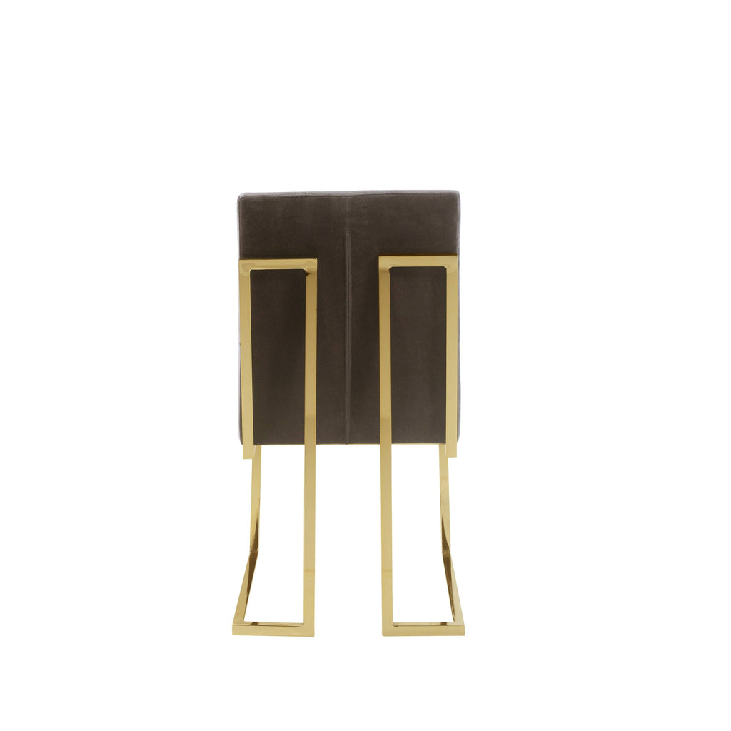 Taupe Velvet Dining Side Chair H5658