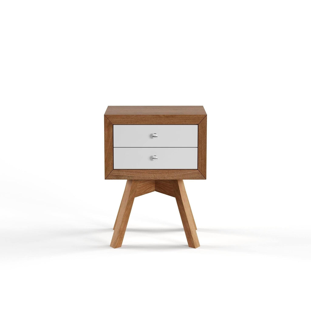 Walnut and White Two-Tone Nightstand S98603