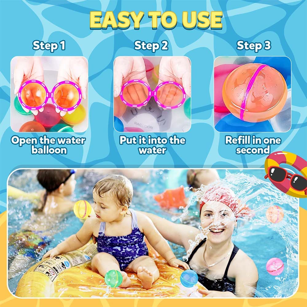 8 Pack Reusable Self Sealing Water Balloons V7416