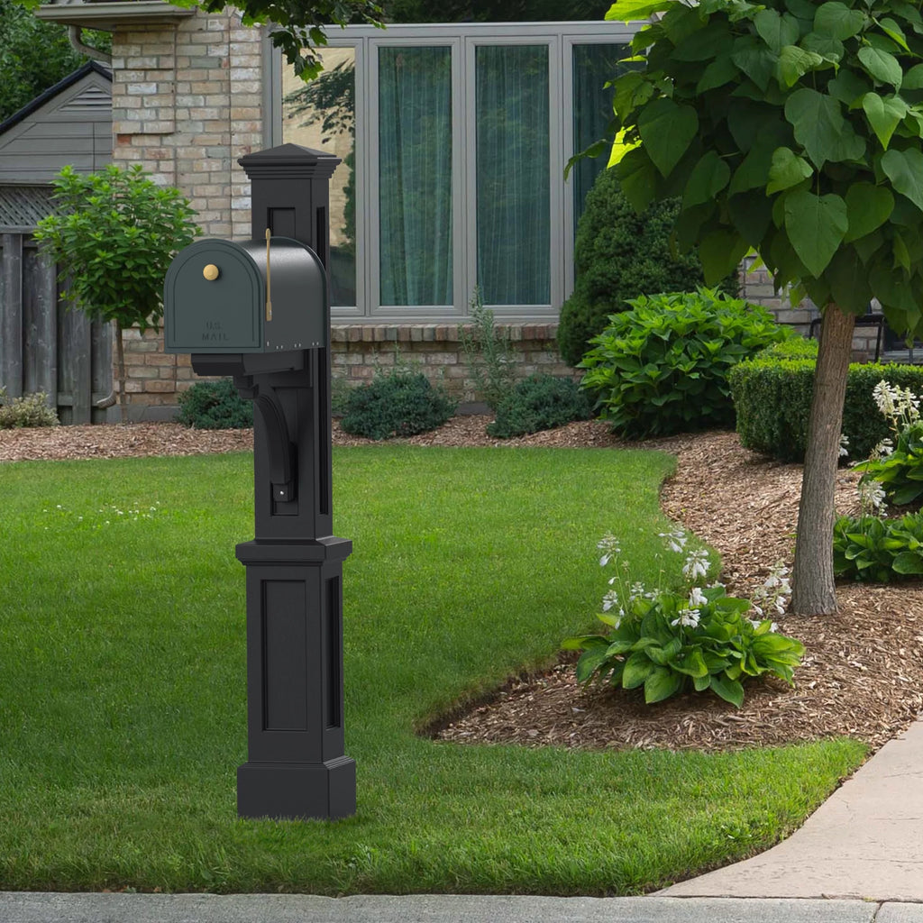 Black Single Arm Mail Post X35118