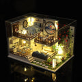 Miniature Wood Dollhouse with Furniture and Dustproof Cover O6599