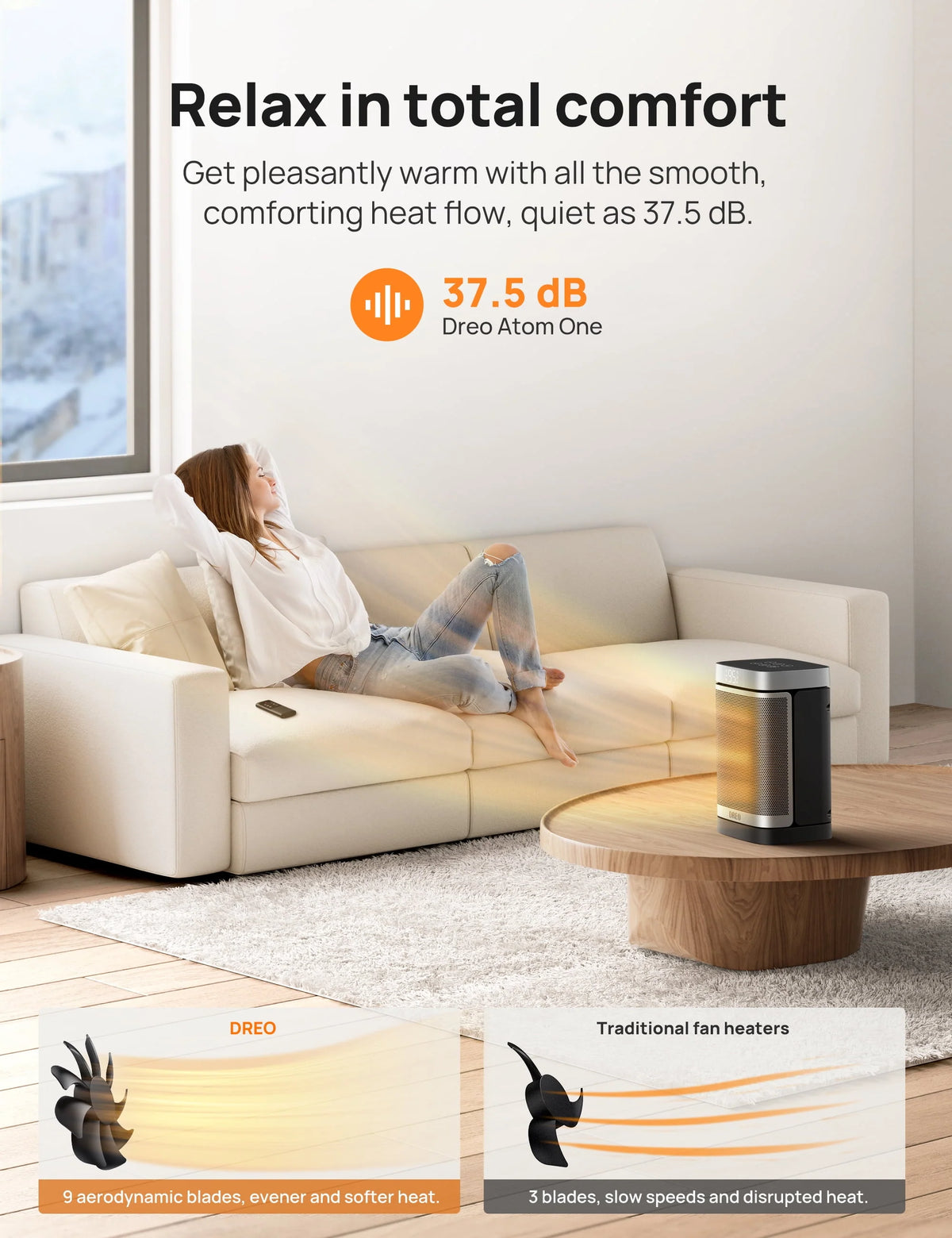 1500W PTC Electric Space Heater with Remote J460646
