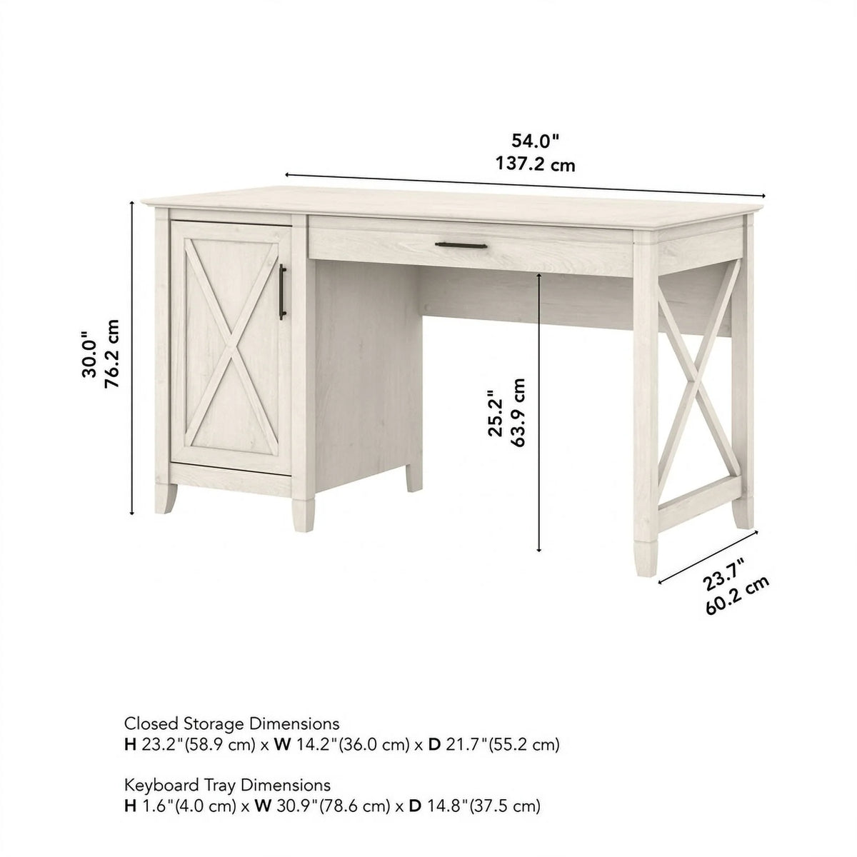 White Engineered Wood Computer Desk with Storage Z55588
