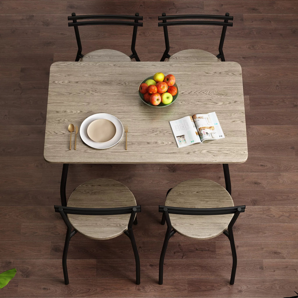 5-Piece Kitchen Table and Chairs for 4 Metal Frame V16334