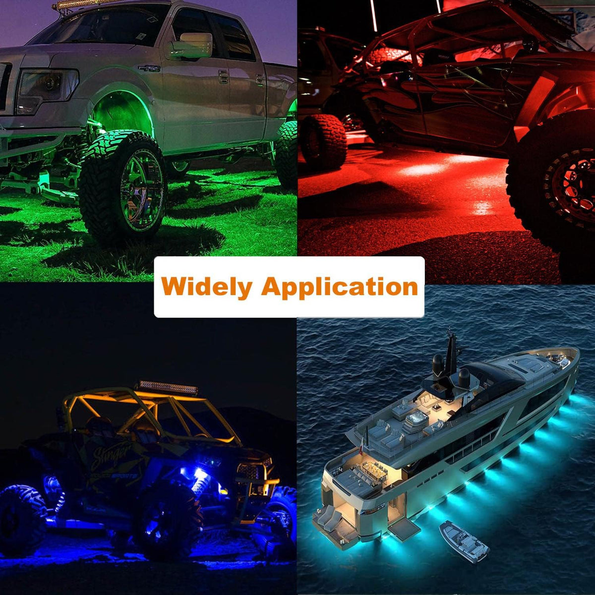 RGB LED Rock Lights Kit 10 Pods Multicolor Pack of 2 X953