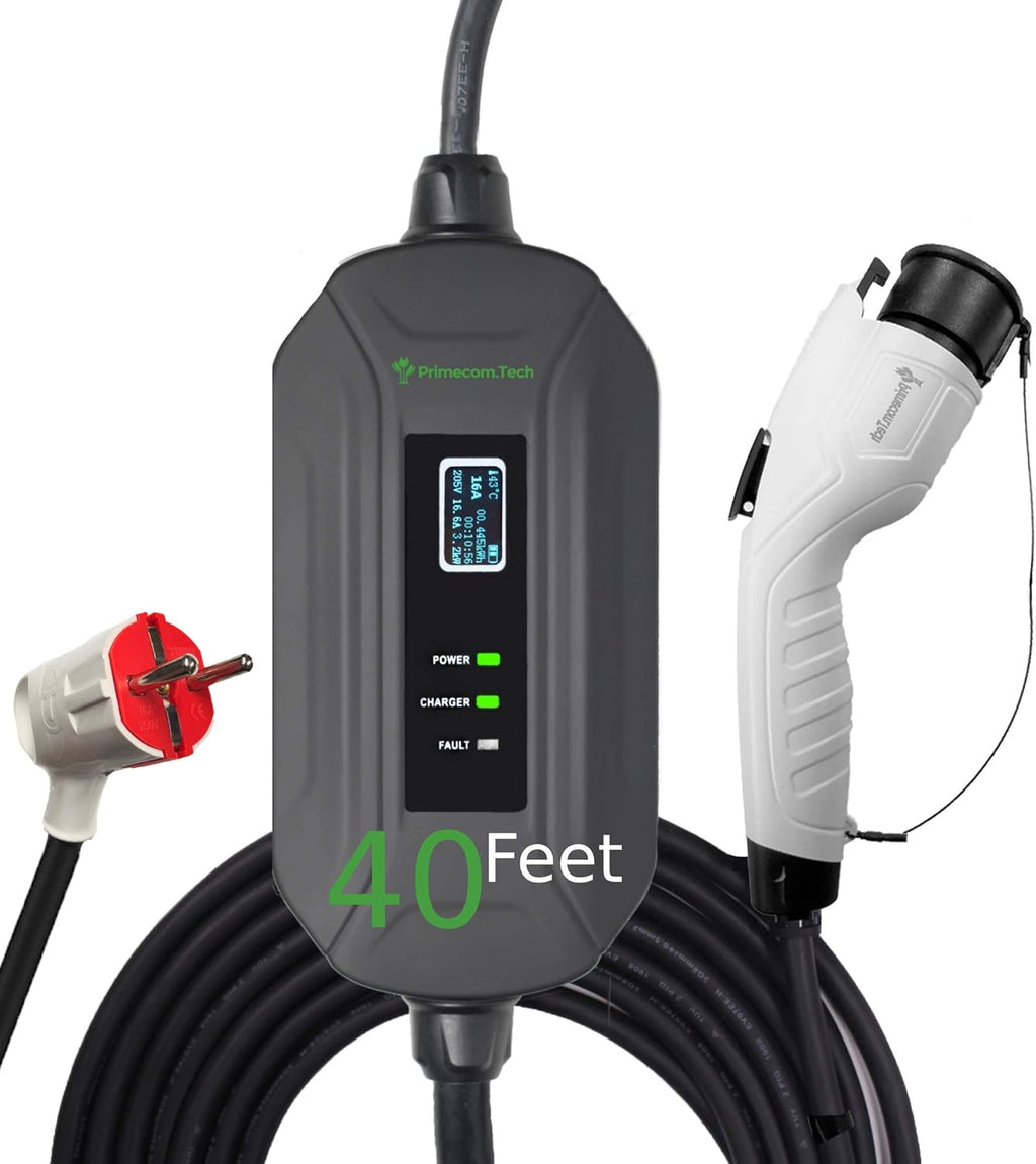 Portable Level 2 Electric Vehicle Charger, 16Amp, 50 Feet P8021