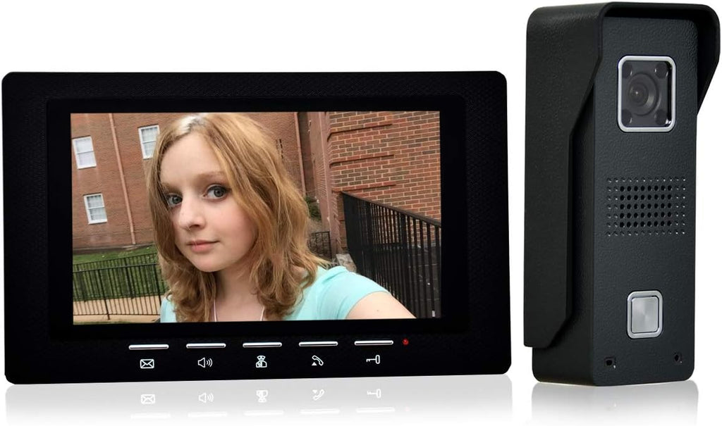 7 Inches Wired Video Door Phone System with IR Night Vision Camera V856