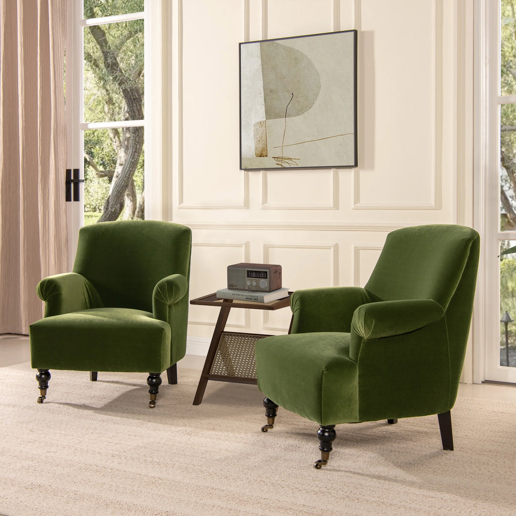 Olive Green Performance Velvet Accent Armchair M5126