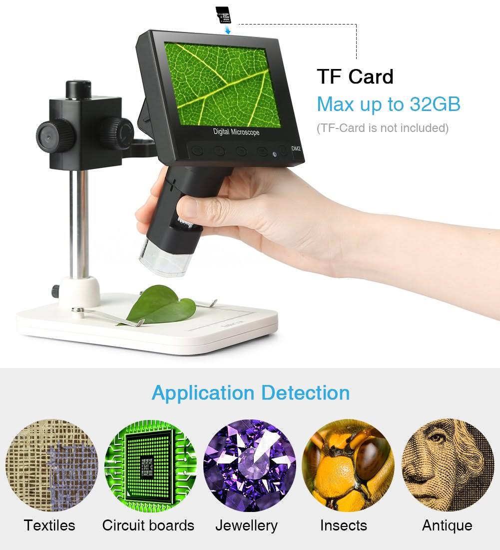 4.3 inch Full Color LCD Digital USB Microscope with 10x-600x Magnification B152