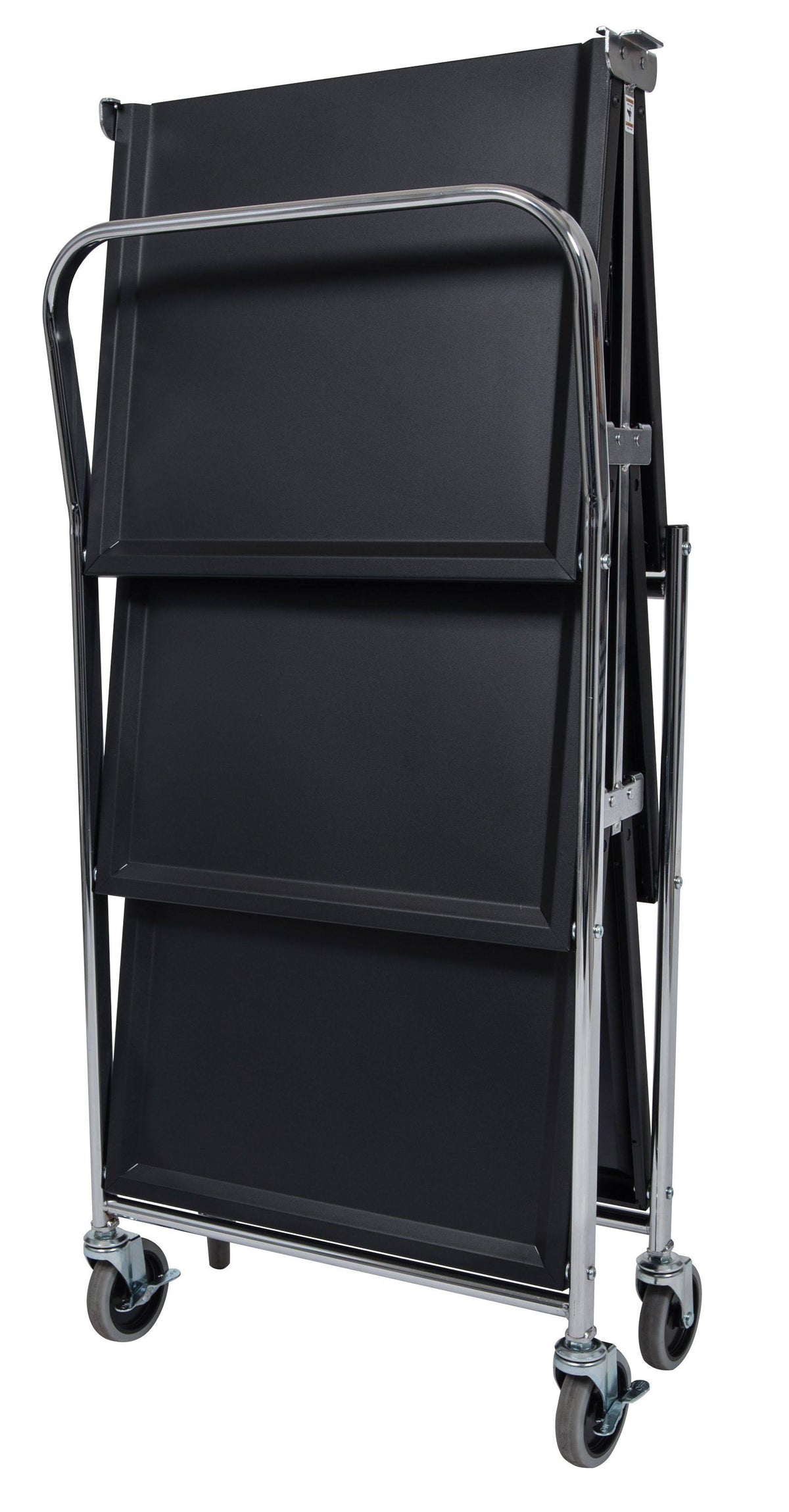 Black 3 Shelf Collapsible Metal Utility Cart Z428153