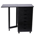 7 Drawer Wood Filing Cabinet with Desk N223
